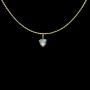 Pendentif Chaine Coeur Zirconium Bleu Or