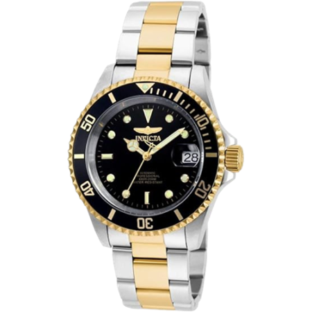 Montre Homme Auto Acier Pro Diver Argent/Noir