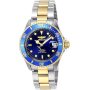 Montre Homme Auto Acier Pro Diver Argent/Bleu