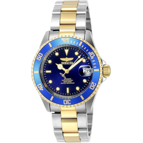 Montre Homme Auto Acier Pro Diver Argent/Bleu