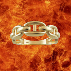 Bague maille Marine 6mm Or jaune 18 Carats