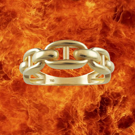 Bague maille Marine 6mm Or jaune 18 Carats