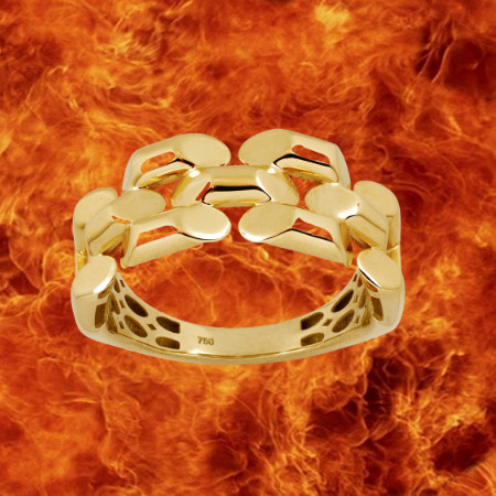 Bague forme de lingots 9mm Or 18 Carats
