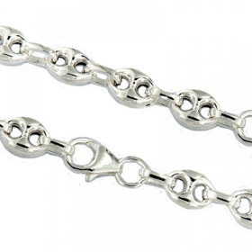 Collier Argent Maille Grain de Café