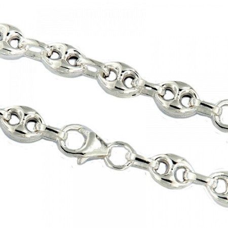 Collier Argent Maille Grain de Café