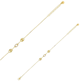 Bracelet grains de café et ovale orné d'oxydes