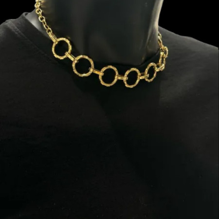 Collier anneaux 42cm en acier inoxydable