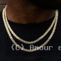 Collier cubain strassées acier inoxydable