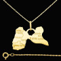 Pendentif Chaine Carte de la Guadeloupe Or