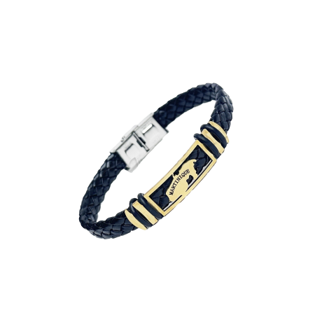 Bracelet acier caoutchouc carte Martinique
