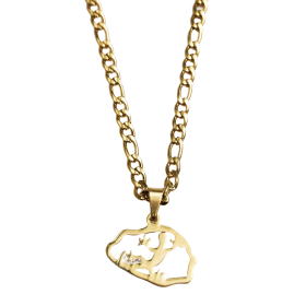 Collier Pendentif acier margouillat La Réunion