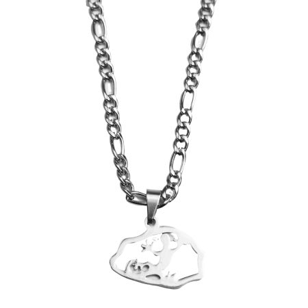 Collier Pendentif acier margouillat La Réunion