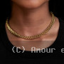 Collier Franco cubains acier inoxydable