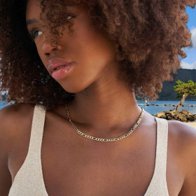 Collier mailles Figaro acier inoxydable
