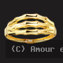 Bague jonc Bambou Or jaune 18 Carats