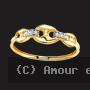 Bague Grain de café bicolore Or jaune 18 Carats
