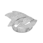 Bague 3 feuilles Tropicale ciselé argent rhodié