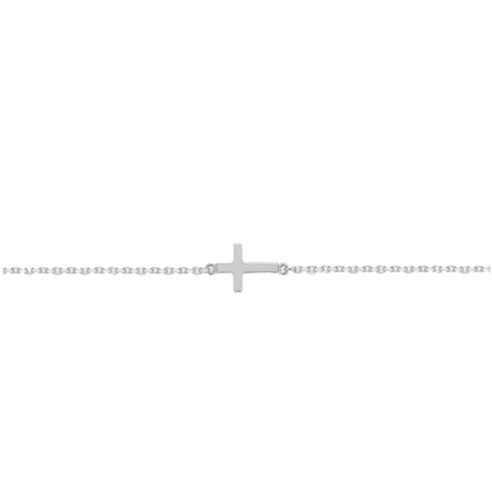 Chaîne de cheville croix argent rhodié