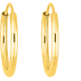 Créoles tube creux 1mm diamètre intérieur 10mm Or