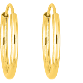 boucles d'oreilles créoles tube creux 1mm diam 20mm Or