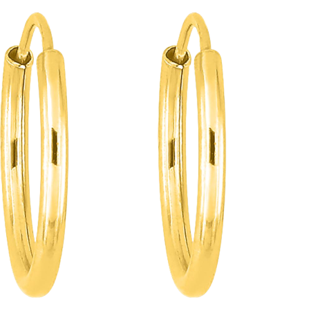 boucles d'oreilles créoles tube creux 1mm diam 20mm Or