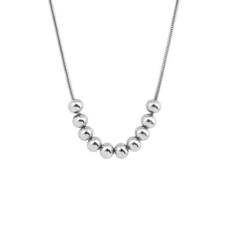 Collier boules acier inoxydable