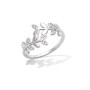 Bague Argent Feuillage croise oxydes blancs
