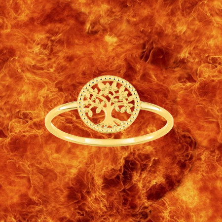 Bague arbre de vie entourage Or 9 Carats