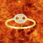 Bague grain de café Or et oxyde de zirconium