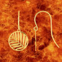 Boucles d'oreilles crochet feuille coco Or 9 Carats