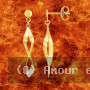 Boucles d'oreilles pendantes torsadé Or 9 Carats