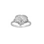 Bague Argent Fleur Hibiscus Rhodié MM