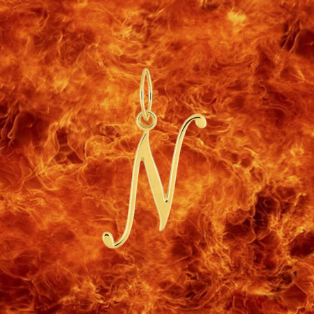 Pendentif lettre N en Or 9 Carats
