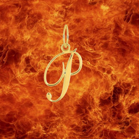 Pendentif lettre P en Or 9 Carats