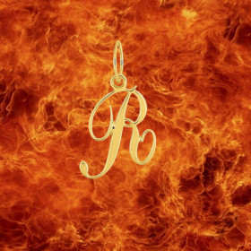 Pendentif lettre R en Or 9 Carats