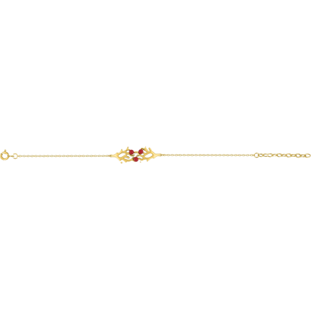 Bracelet Corail Trilogie Plaqué Or