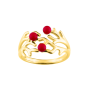 Bague Motif Corail Trilogie plaqué or