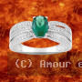 Bague triple anneau et OZ Vert Argent