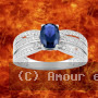 Bague triple anneau et OZ bleu Argent