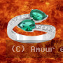 Bague oxydes zirconium poire vert Argent