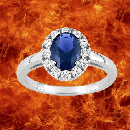 Solitaire Oxyde de Zirconium bleu Argent