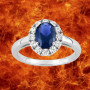 Solitaire Oxyde de Zirconium bleu Argent