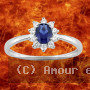 Bague Pétales Oxydes Zirconium bleu foncé Argent
