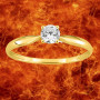 Bague solitaire 4 griffes G37 Oxyde Zirconium Or 9 Carats