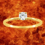 Bague solitaire 4 griffes Oxyde Zirconium Or 9 Carats