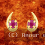 Boucles d'oreilles Créoles Rubis Or 9 Carats