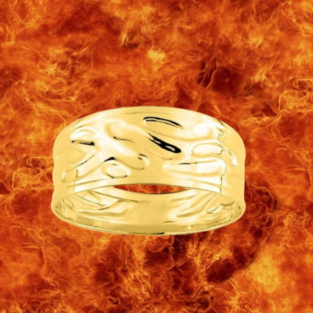 Bague Coulée de Lave Plaqué Or