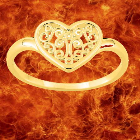 Bague cœur filigrane Mahorais Plaqué Or
