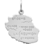 Pendentif Carte de la Réunion Argent