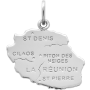 Pendentif Carte de la Réunion Argent